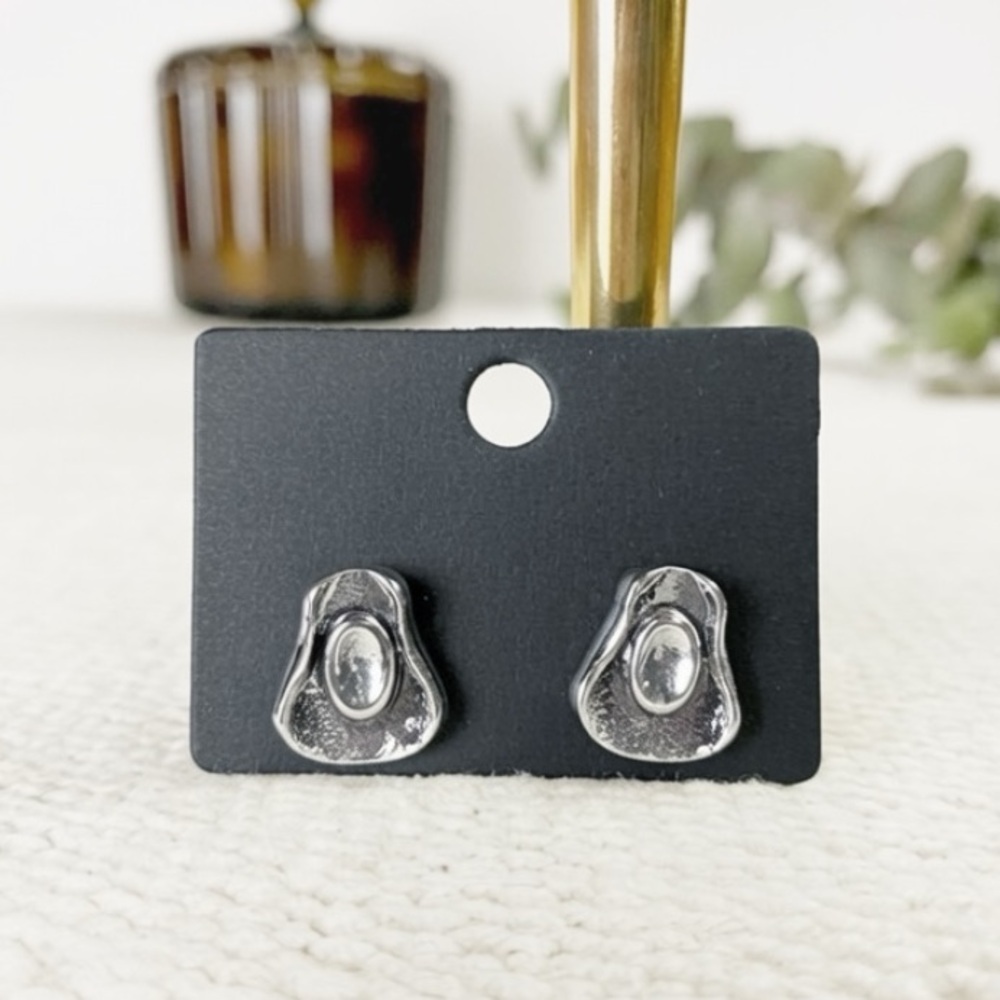 NEW Cowboy Hat stud Western Earrings Silver color Boutique